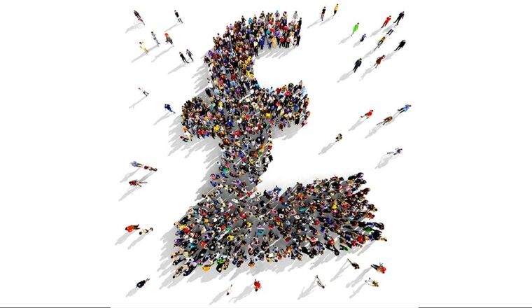 Graphic of people forming a pound sign